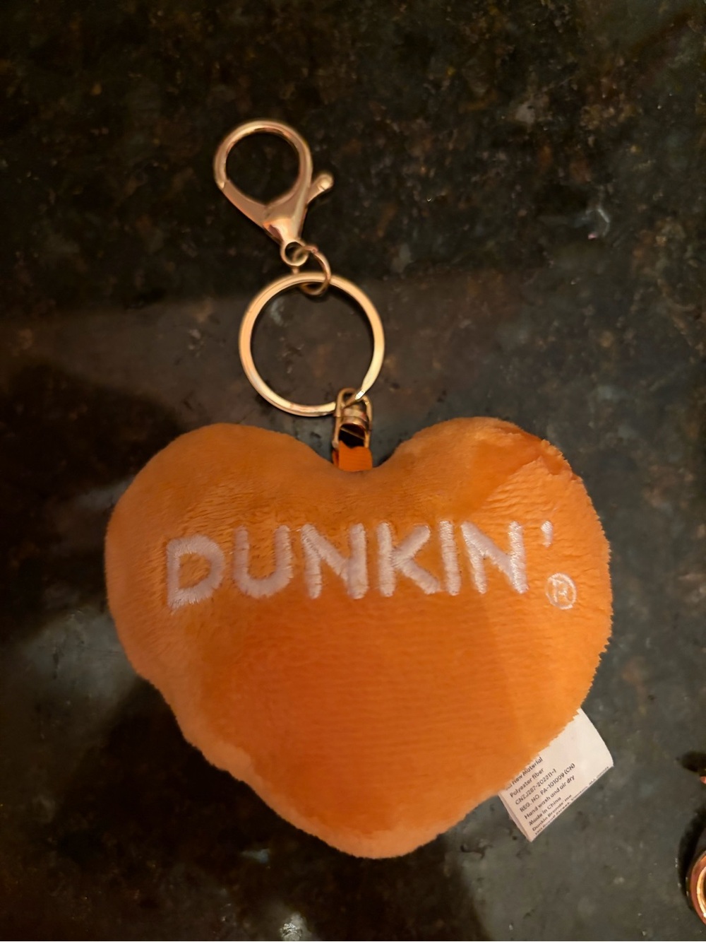 Dunkin’ donut heart plush donut bag charm
